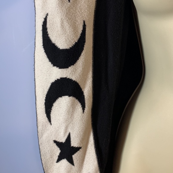Hot topic celestial black white stars moon hooded open cardigan small cotton mix - Picture 5 of 11